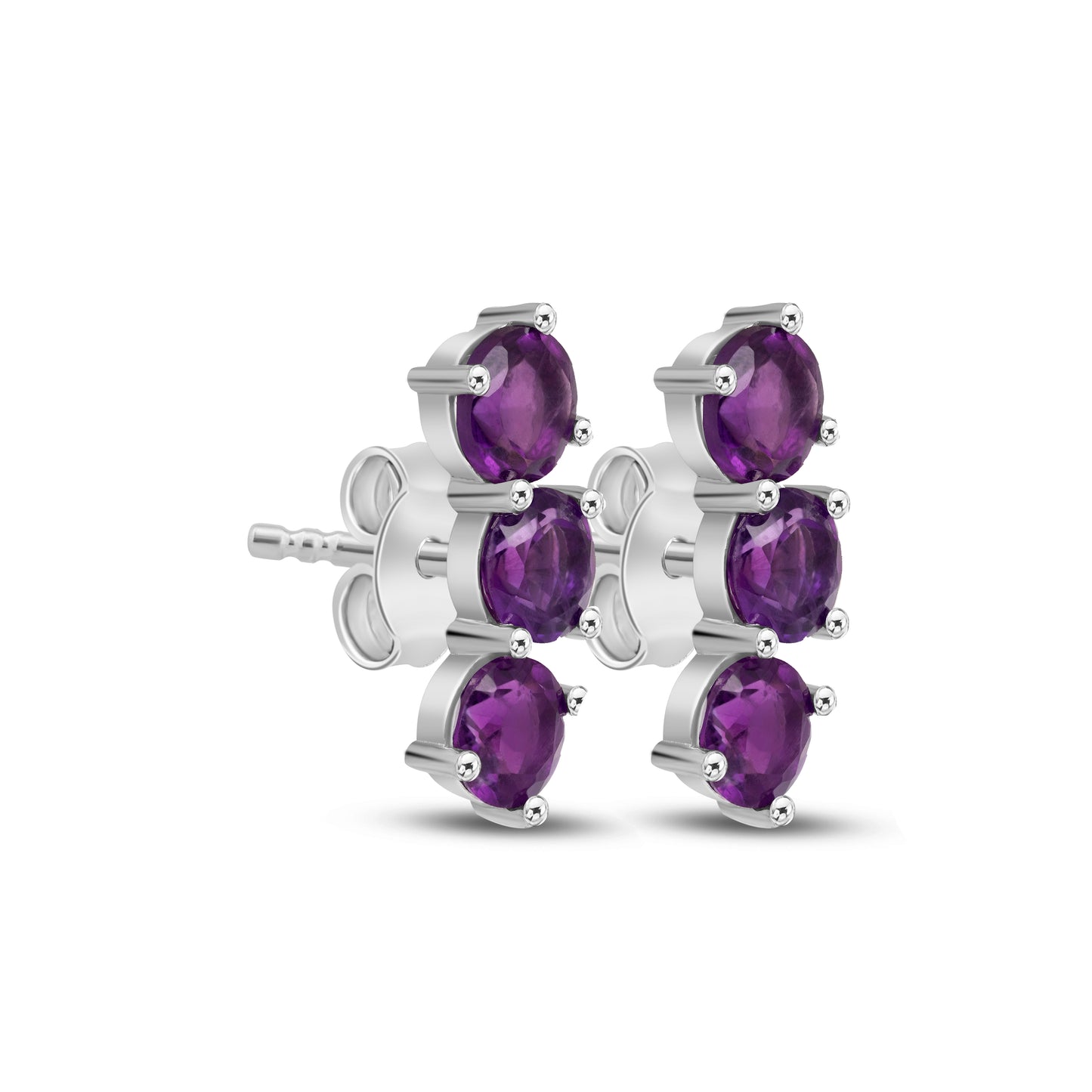 Trilune-Amethyst Earrings CME- 550