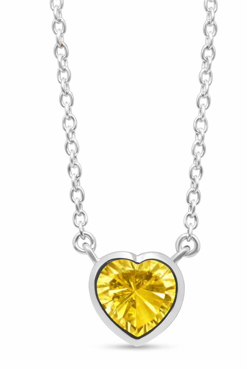 Citrine heart chain pendant CMP- 145