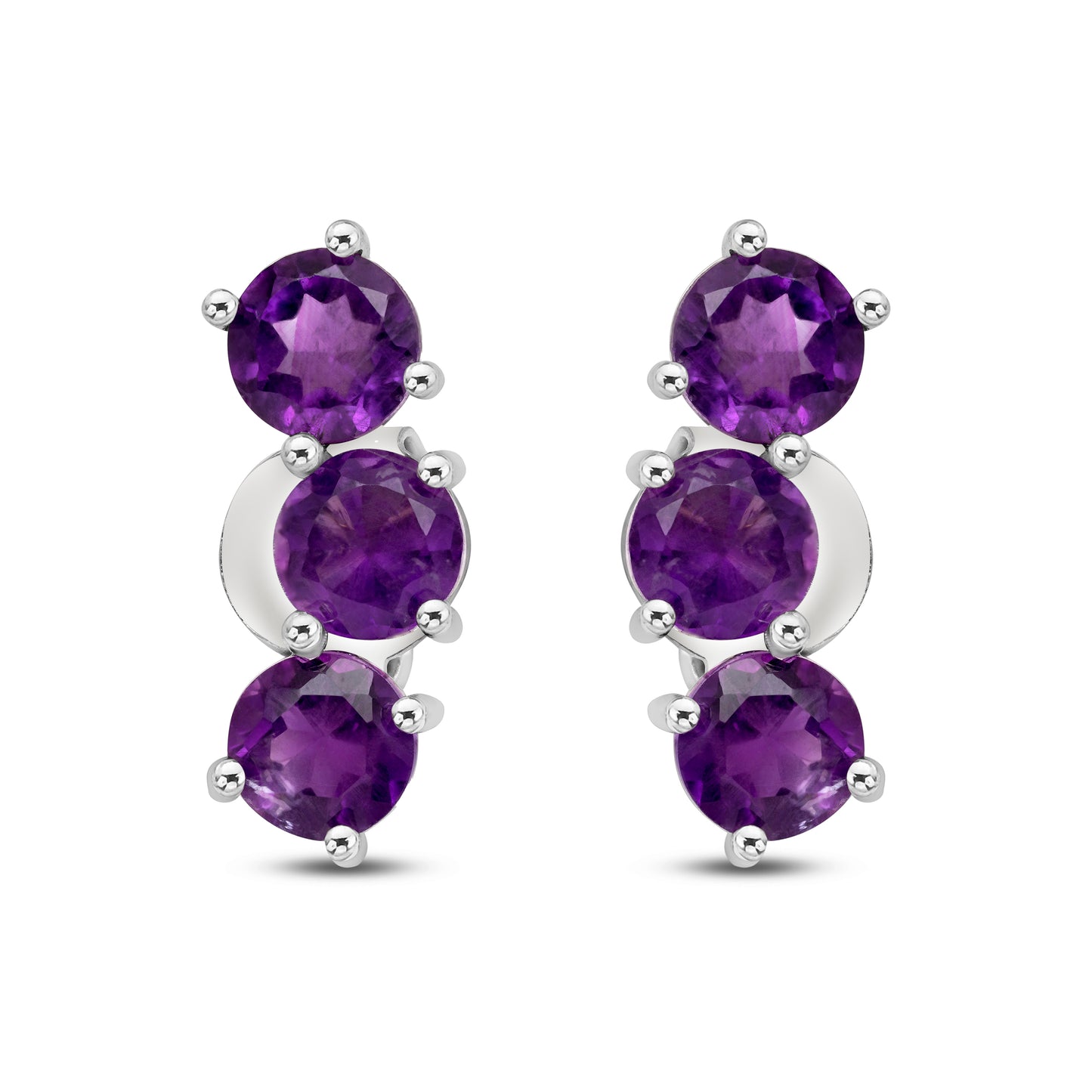 Trilune-Amethyst Earrings CME- 550