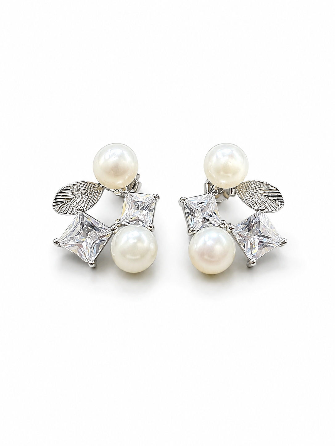 Pearl & Square Studs