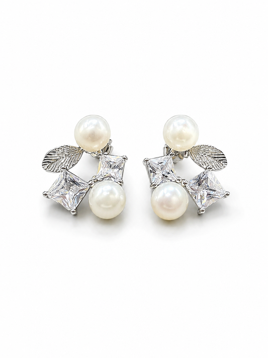 Pearl & Square Studs