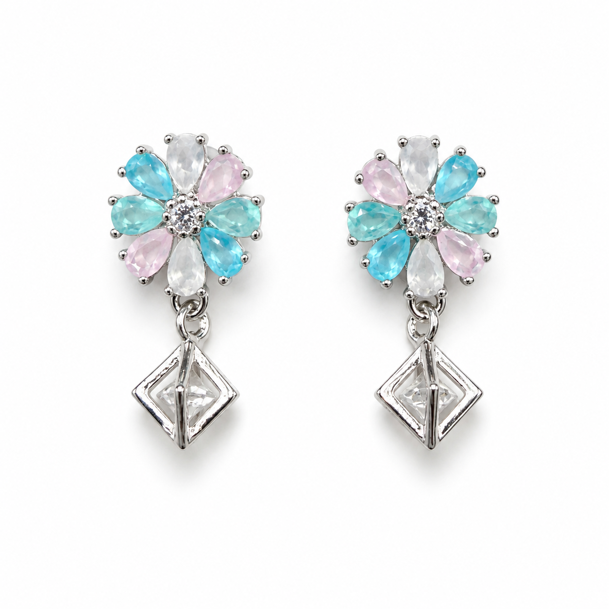 Pastel Bloom Drop Earrings