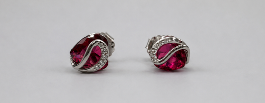 Ruby Swirl Drop Earring