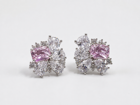 Pink Ice Cluster Studs