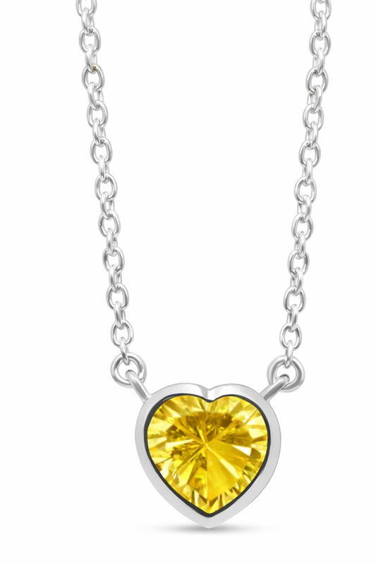 Citrine heart chain pendant CMP- 145