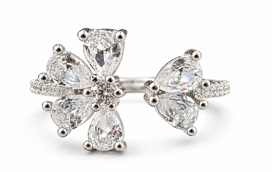 Crystal Bloom Adjustable Ring