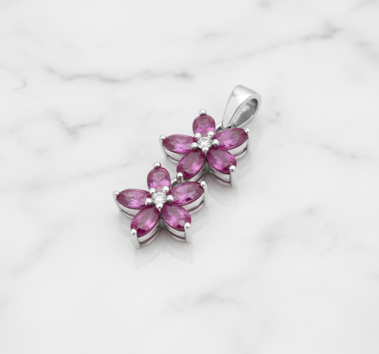 Flower Ruby Pendant CMP- 132