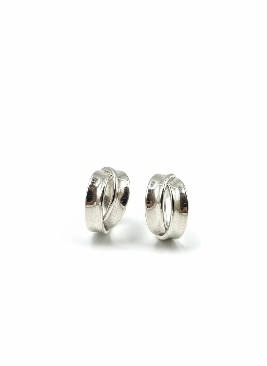 Double Band Huggie Hoops