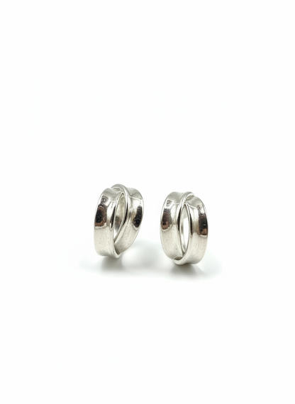 Double Band Huggie Hoops