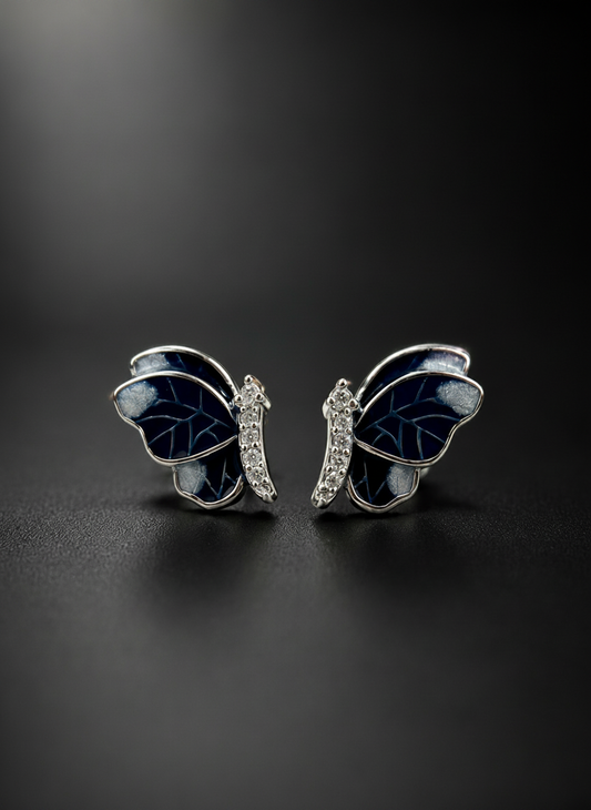 Midnight Butterfly Studs